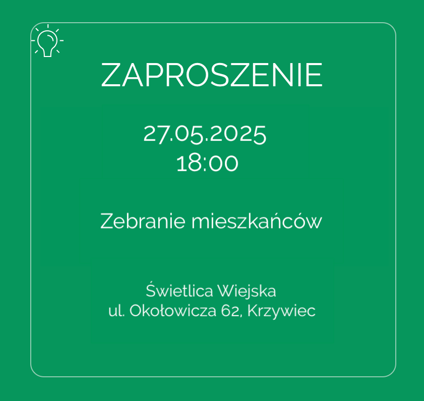 Zaproszenie – zebranie mieszkańców