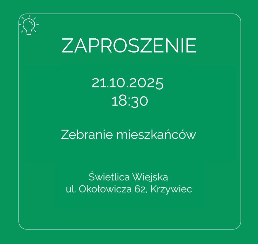Zaproszenie – zebranie mieszkańców
